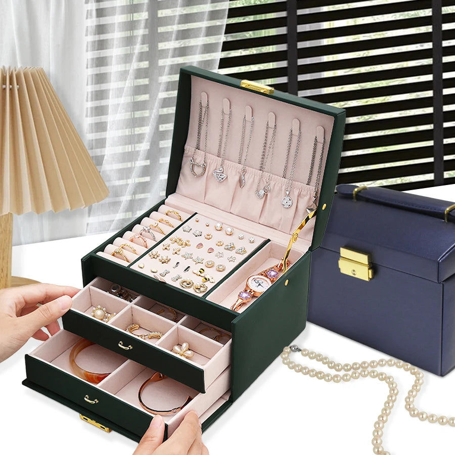 1Pc, Lock Arch Three-Layer Jewelry Box, Suitable for All Kinds of Jewelry Storage Bags