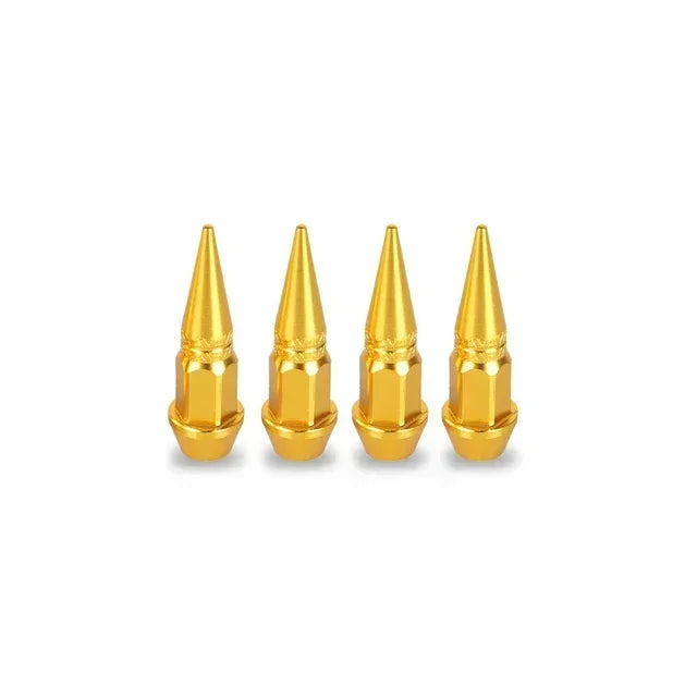 Car Universal NEW 4pcs Bullet Head Screws Valve Caps Personalized Modifications Pointed Valve Tips Bicycle and Motorcycle Tires