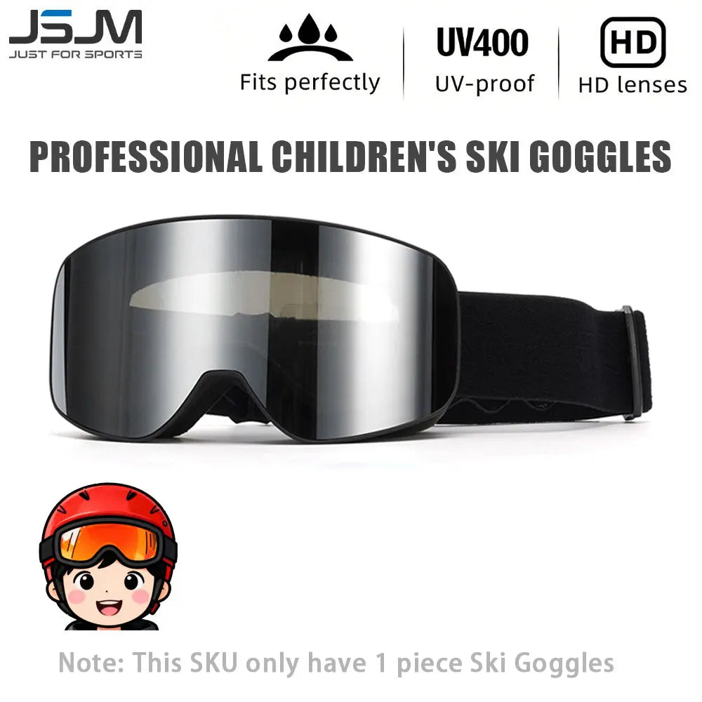 New Children Kids Skiing Goggles 4-15 years old Professional Anti-fog Child Snowboard Goggles UV400 Kids Ski Mask Glasses