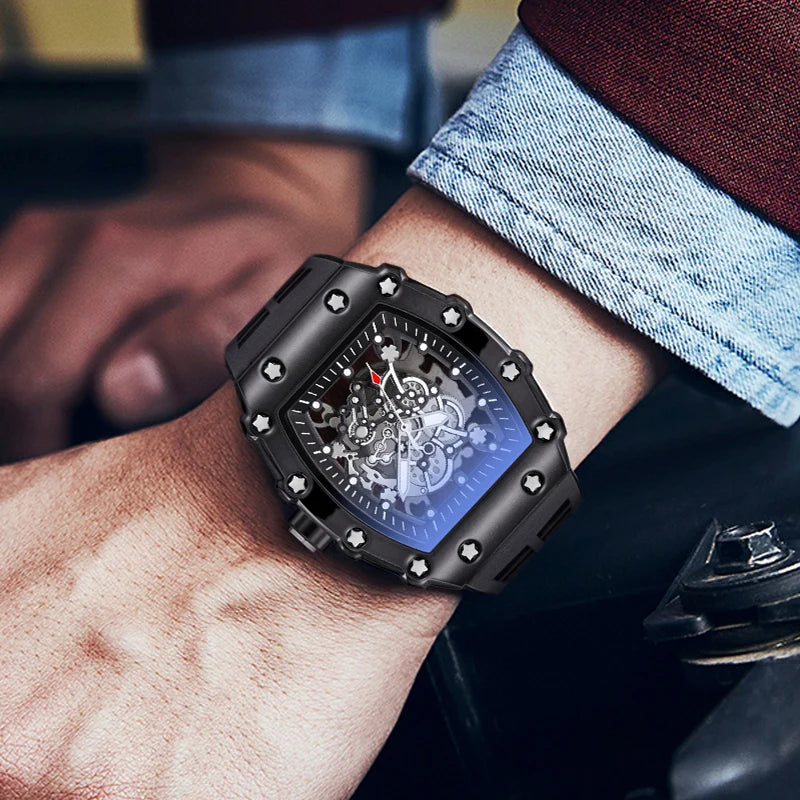 Men's Watch, Sporty and Fashionable, Waterproof Barrel-Shaped Original Men's Watch, Men's Quartz Watch, Gift