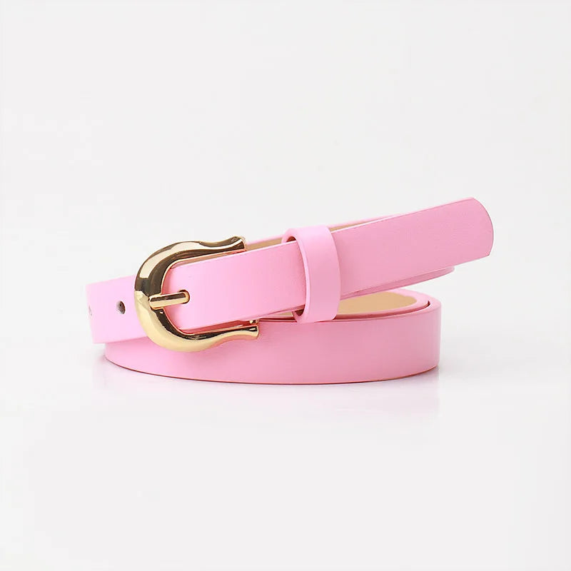 1.8x103cm Women's Thin Belt Versatile Korean Style Simple Candy Color Jeans Belt Decorative Skinny Waistband