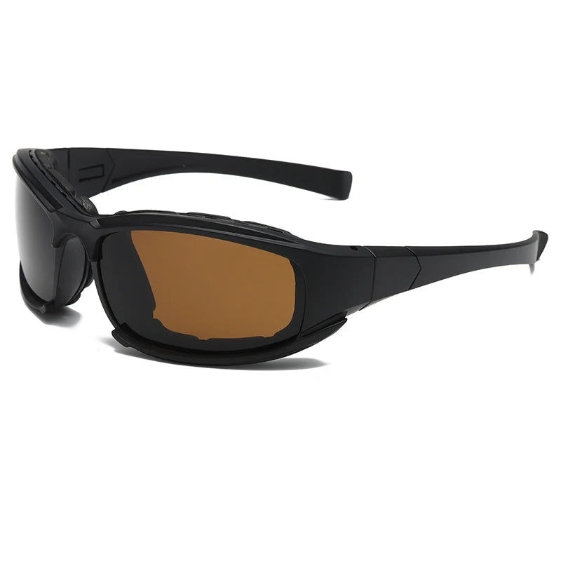 Padded Foam Inside Sports Sunglasses, Windproof Dustproof, Night Vision & Dark Lens Cycling Driving Glasses for Men Women
