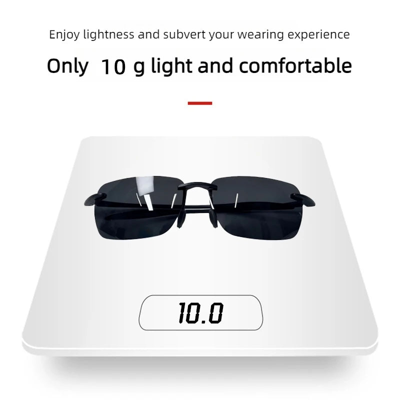 Ultralight TR90 Sunglasses Men Women Frameless Driver Driving Sun Glasses Fashion Outdoor Fishing Hiking Running Sports Shades