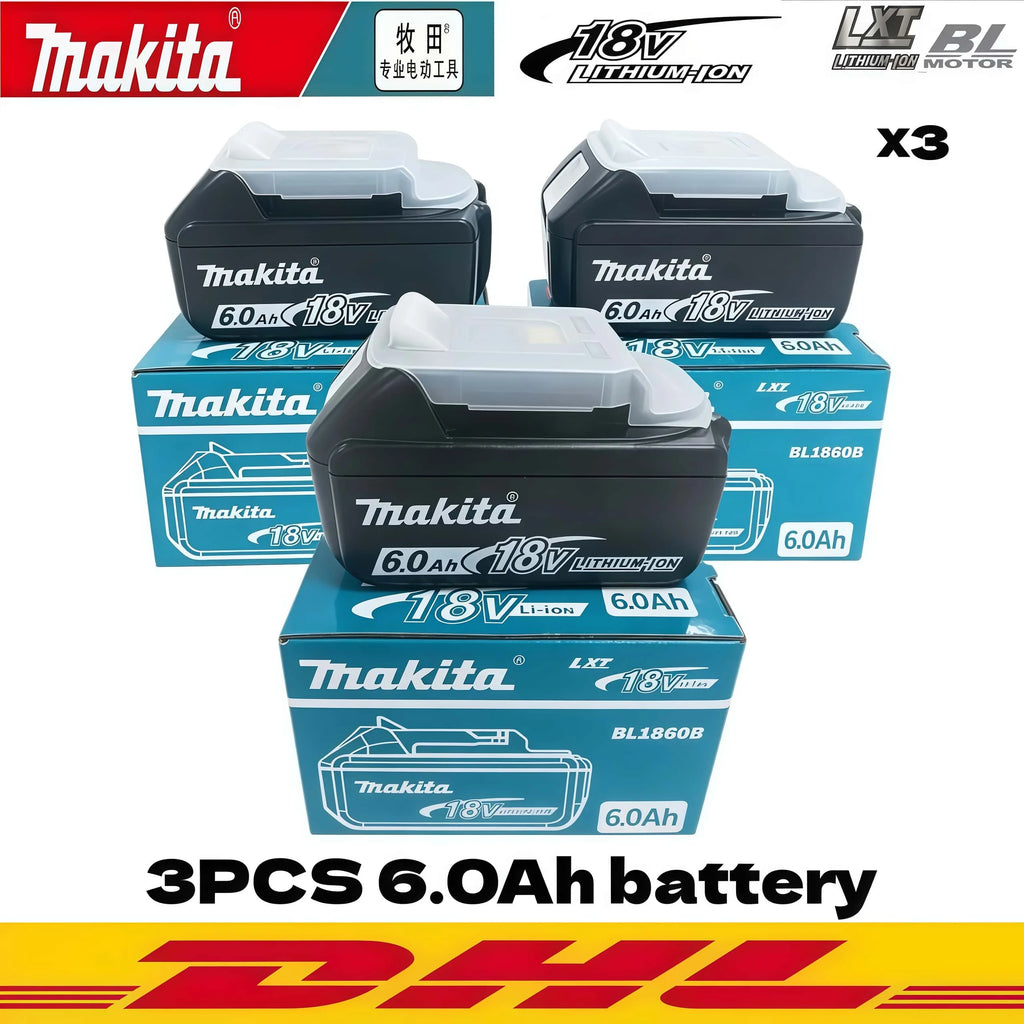 Genuine Makita 6AH BL1860B 18V Battery Power Tool Lithium-Ion Substitute LXT BL1850B BL1840B, Suitable for Use with BMS18V Screw