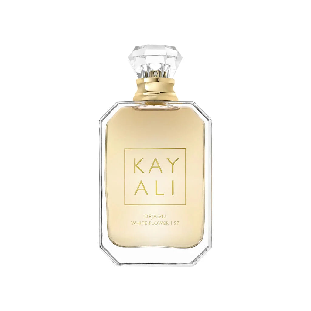 Kayali （57） Fresh Natural White Flower Aroma Women Perfume, Long Lasting Light Floral Scent, Elegant Transparent Golden Bottle, Ideal Daily Gift for Women.