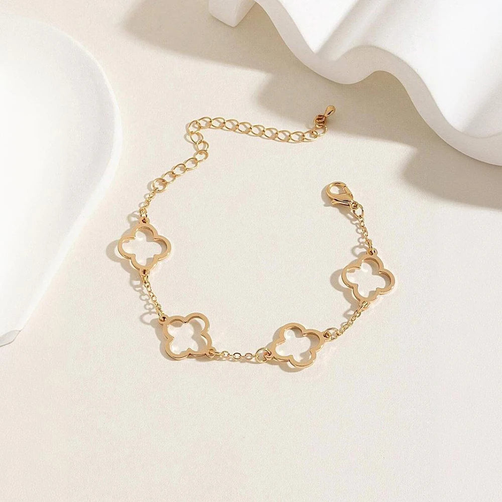 1pc Lucky Luxury Fashion Flower Decor Bracelet For Women For Daily Decoration Gifts for Friends Mom Gifts Party Favors Jewelry