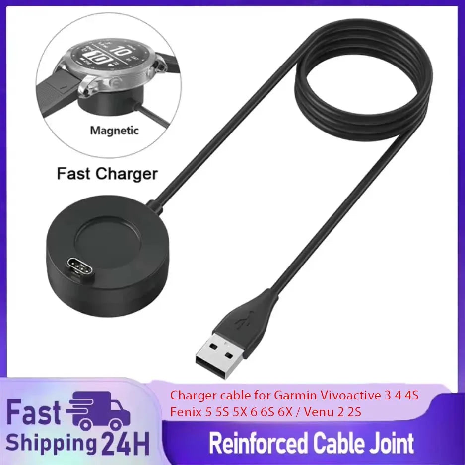 Charger Dock for Garmin Vivoactive 3 4 4S/ Fenix 5 5S 5X 6 6S 6X / Venu 2 2S Sq USB Charging Cable Stand Station