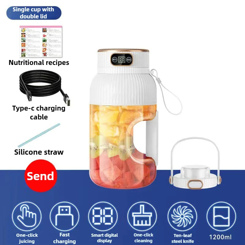 Fruit Juicer Cup Portable Electric Fruit Mixer Stirrng Cup Large Capacity Smoothie Quick Making Bottle Suitable Juice Production