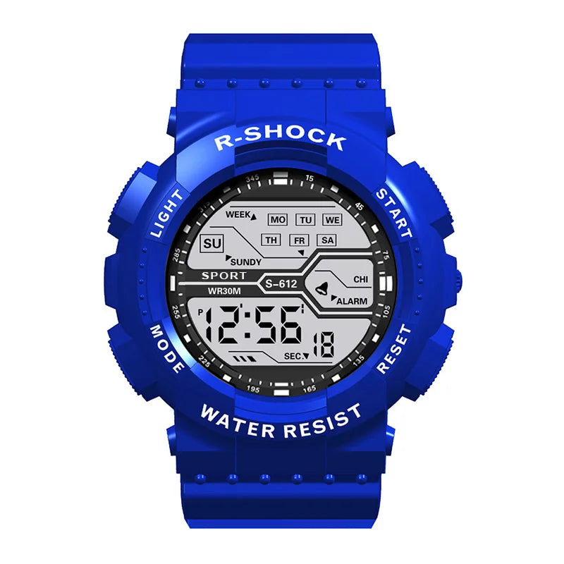 Men's Digital Electronic Watch Sports Glow 55mm Large Dial Watch Student Outdoor Adventure Trend Multifunctional Watches Clock