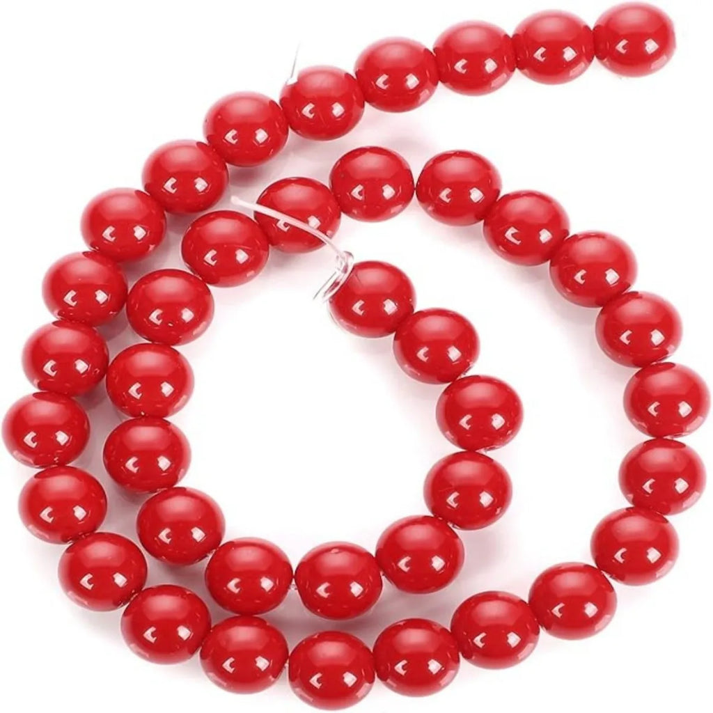 6/8/10mm Red Coral crystal Beads Round for Jewelry Making DIY Bracelet Necklace Accessories Charms Beaded