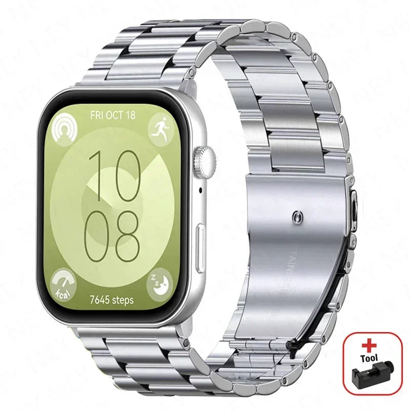 Stainless Steel Watch band for Huawei Watch Fit 3 Strap 2024 Newest Smartwatch Correa Bracelet for Huawei Fit3 2 Metal Wristband
