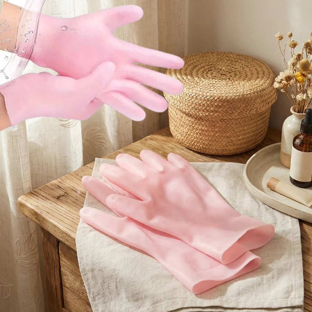4pcs Silicone Moisturizing Socks Set, 1 Pair of Gloves And 1 Pair of Foot Covers, Reusable Spa Socks to Soften Feet And Hands