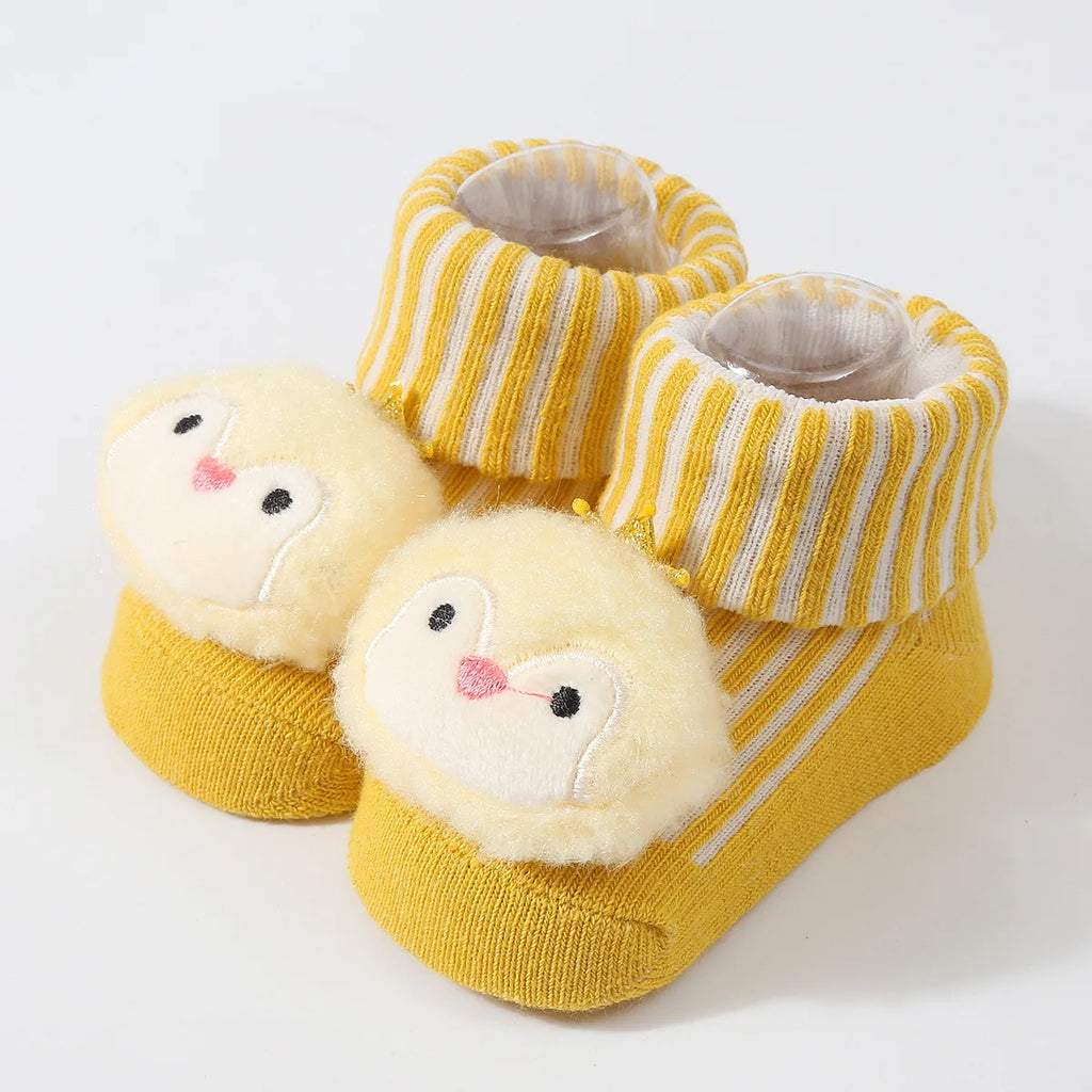 Baby Socks Spring and Autumn Soft Cotton Newborn Baby Socks in The Tube Cartoon 3D Doll Infant Boys Girls Socks 0-6 Months