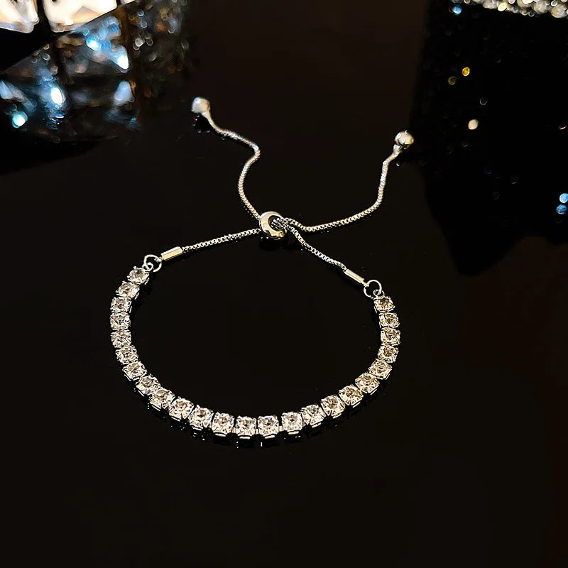 Luxury Color Cubic Zirconia Gold Color Tennis Bracelets For Women Girls 2022 New Trend Chain Bracelets Jewelry Party Gifts