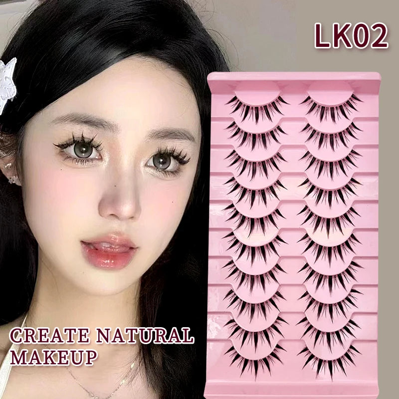 10 Pairs Natural Lashes Manga Full Strip Lashes Makeup Bulk Wholesale Dropshipping Eyelash Extension Lashes Anime False Eyelash