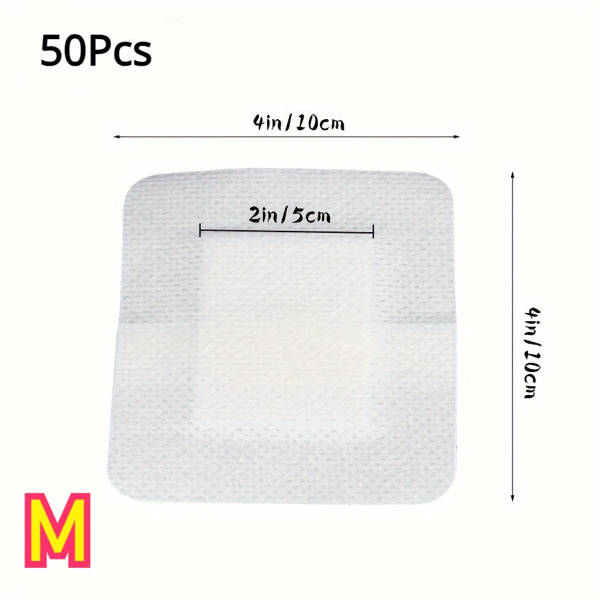 50PCS Non-Woven Medical Adhesive Bandages, Easy Tear Wound Dressing, Individually Wrapped Protection Equipment for First Aid Kit
