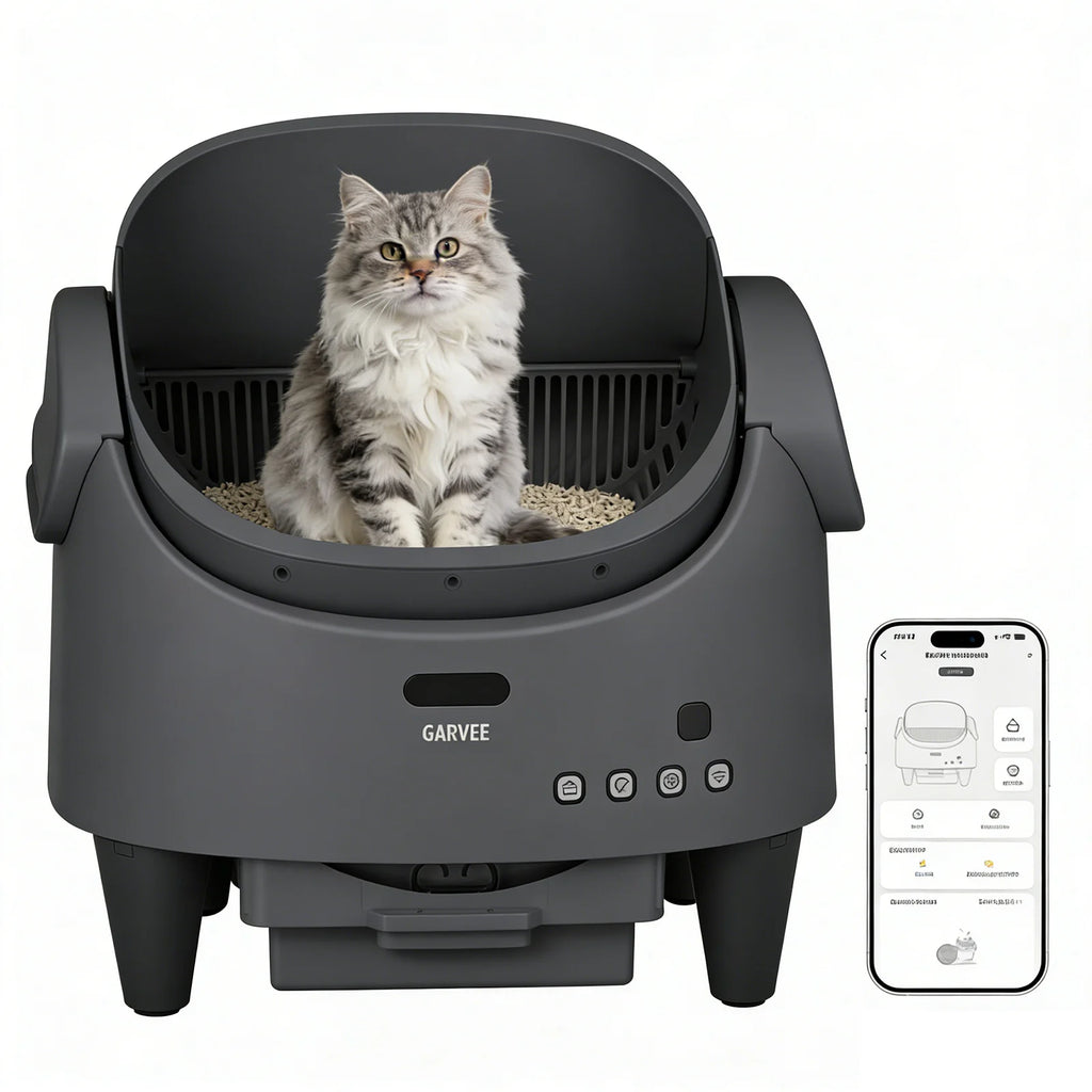 Self Cleaning Smart Litter Box APP Controlled Automatic Odor-Free Cat Toilet with Large Waste Bin for Single Multi Cats