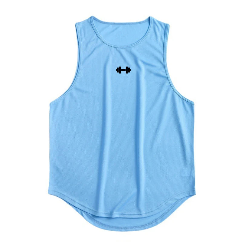 Summer Tank Top Mens Gym Fitness Training Clothing Quick Dry Silm Fit Bodybuilding Sleeveless Shirts Men Fashion Basketball Vest