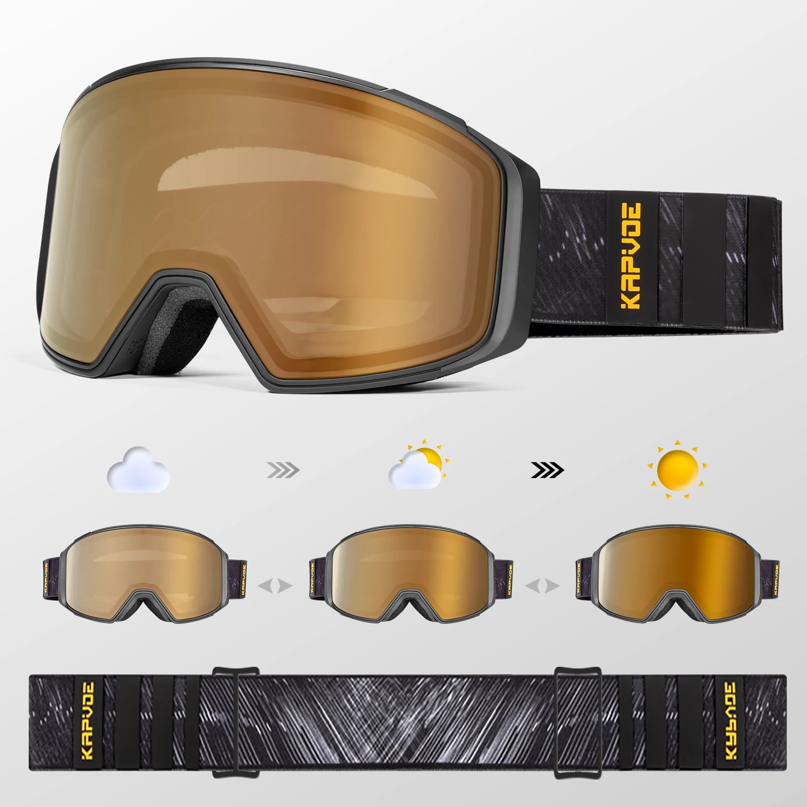 KAPVOE Ski Goggles Double Magnet adsorpt Layers UV400 Anti-fog Ski Glasses Snow Snowboard Glasses Snowmobile Eyewear