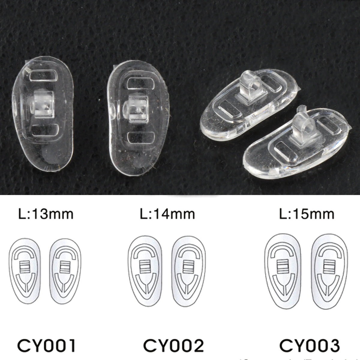 2000pcs Wholesale Eyeglasses Glasses Silicone nose pads various types & sizes eyewear nose pad part oval round