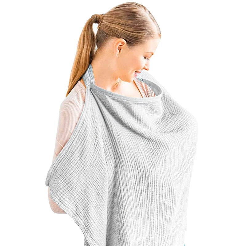 Breathable Breastfeeding Cover For Baby Breastfeeding Cotton Muslin Nursing Cover Apron Outdoor Privacy Mother Nursing Cloth