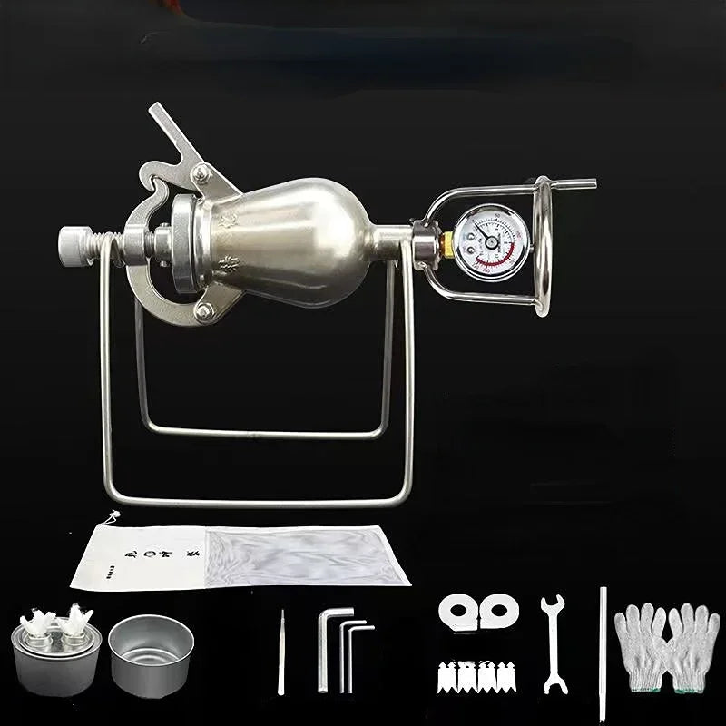 300ml Hand Popcorn Machine Open Firing Popcorn Puffing Machine Stainless Steel Mini Popper Small Manual Popcorn Maker
