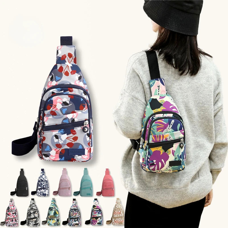 Women Mini Backpack Small Chest Bag Oxford Cloth Waterproof Fashion Messenger Bag Female Sports Bag Travel Bagpack Crossbody Bag