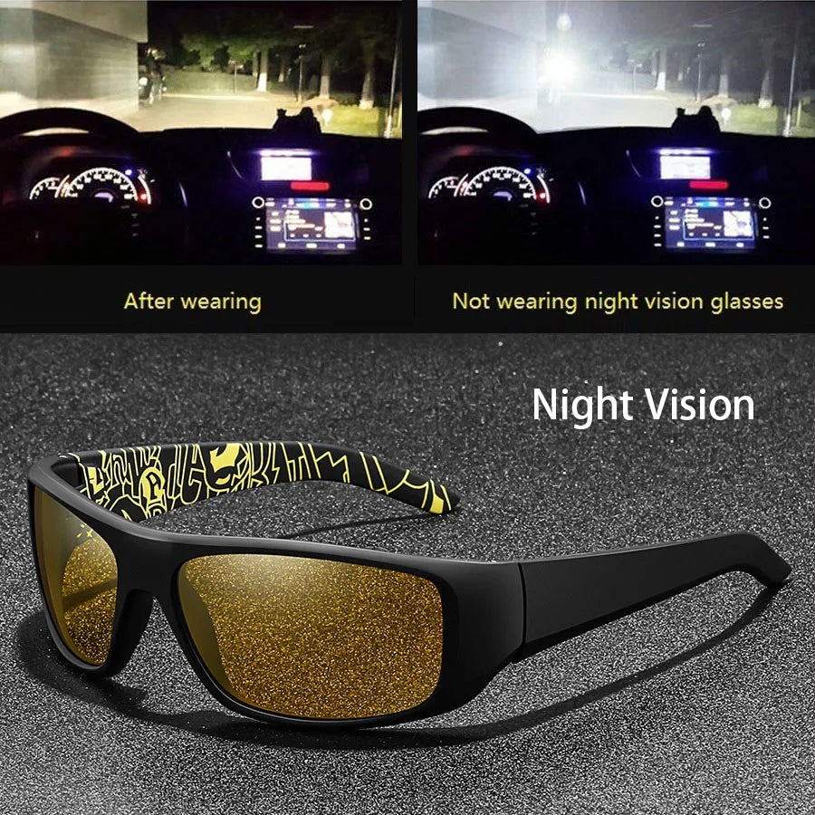Fashion Vintage Square Frame Unisex Night Vision Glasses Reduce Visual Fatigue Lenses Anti-Glare Anti-Reflective Eyewear