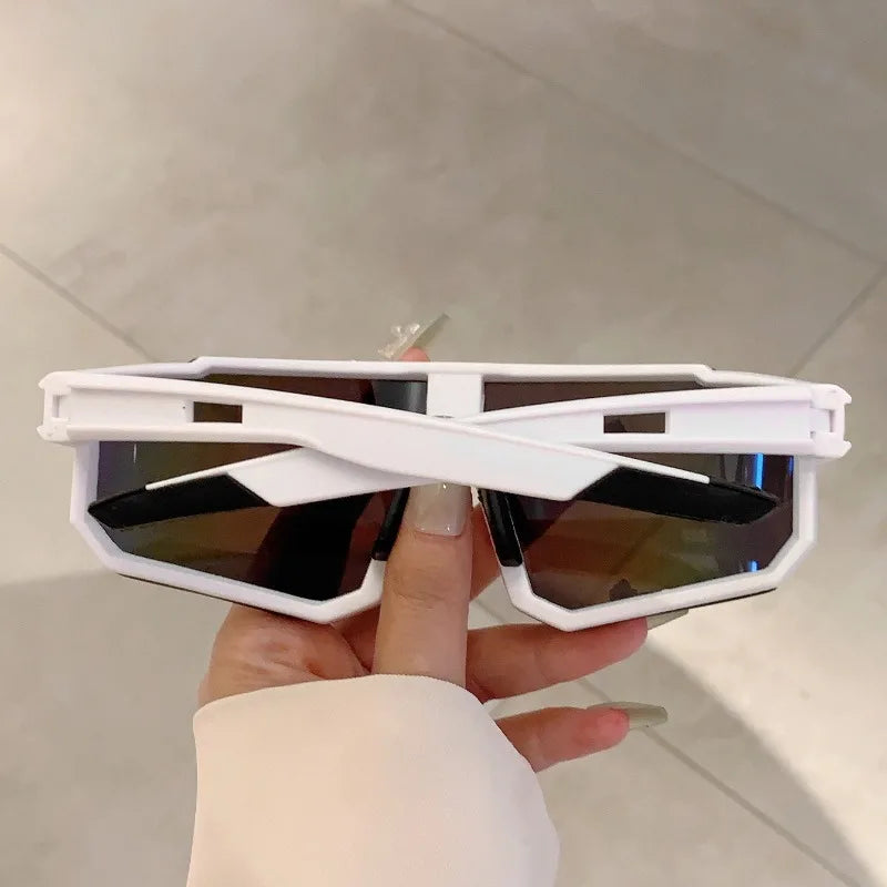 New Integrated Large Frame Colorful Bicycle Riding Sunglasses, Outdoor Sports Hiking Skiing Windproof Sunglasses