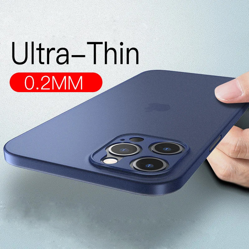 New 0.2MM Ultra Thin Matte PP Case For iphone 11 12 13 14 15 Pro X Xr Xs Max 13 mini 7 8 Plus SE 2020 Clear Hard PC Cover Cases