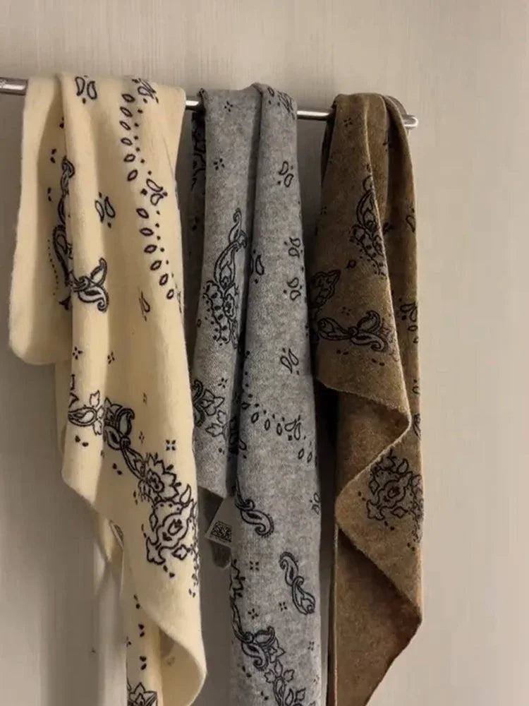 Vintage Women Paisley Printed Scarf Autumn Winter Soft Warm Long Shawl 2026 Fashion Casual Daily Outdoor Chic Neck Wrap Scarves