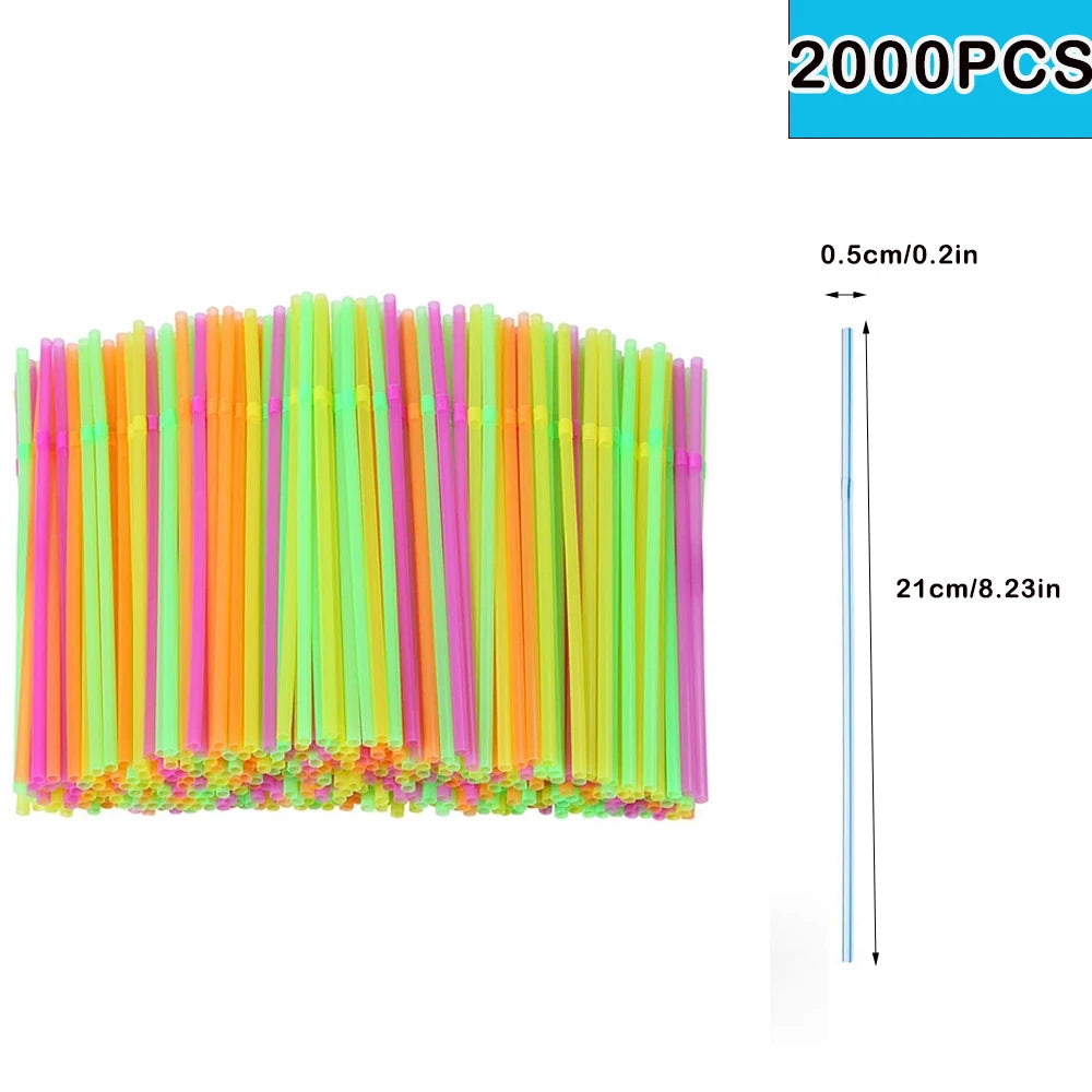 50-3000Pcs Multicolor Drinking Straws Rietjes Milk Tea Bar Party Wedding Kitchen Home Accessories Beverage Straw Wholesale