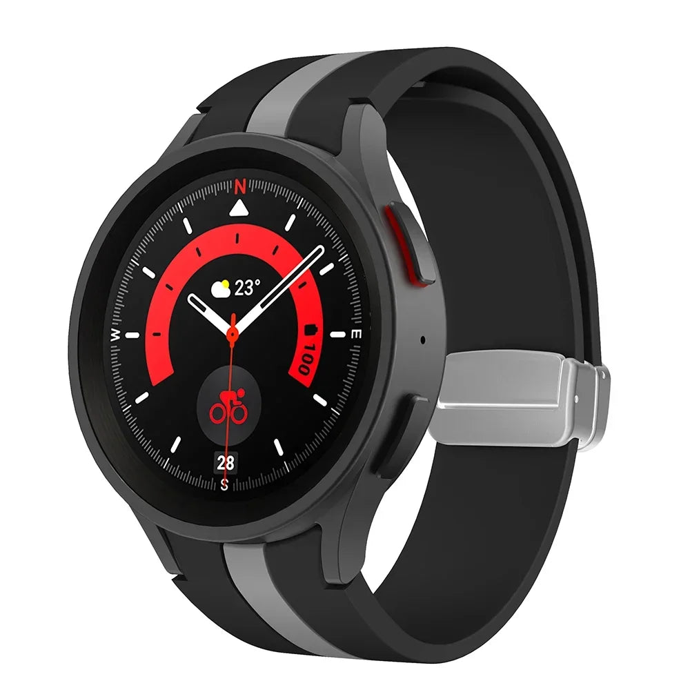Silicone Strap for Samsung Galaxy Watch 5 Pro 45mm Galaxy Watch 6 5 4 44mm 40mm Magnetic Buckle Band For Watch 6 Classic 43 47mm