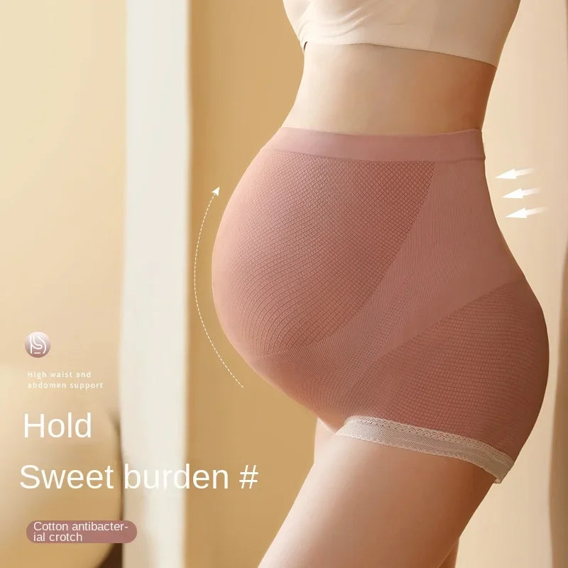 Maternity Panties High Waist Pregnant Panties Adjustable Belly Support Briefs for Pregnant Women Lace Solid Color Cozy Intimates