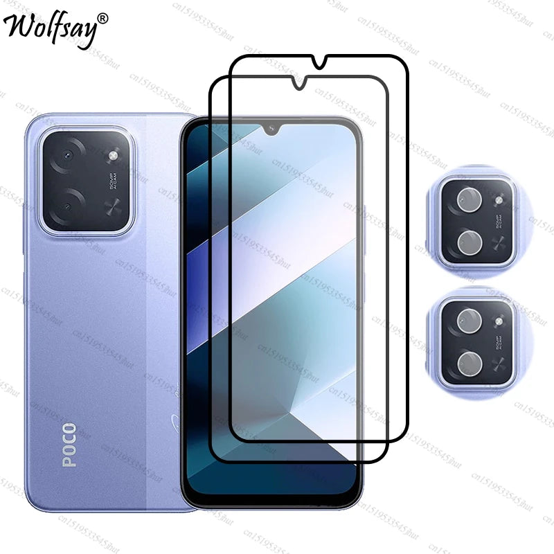 Full Cover Tempered Glass For Xiaomi Poco C85 Screen Protector For Poco C85 Camera Lens Protector Phone Glass For Poco C85 Glass