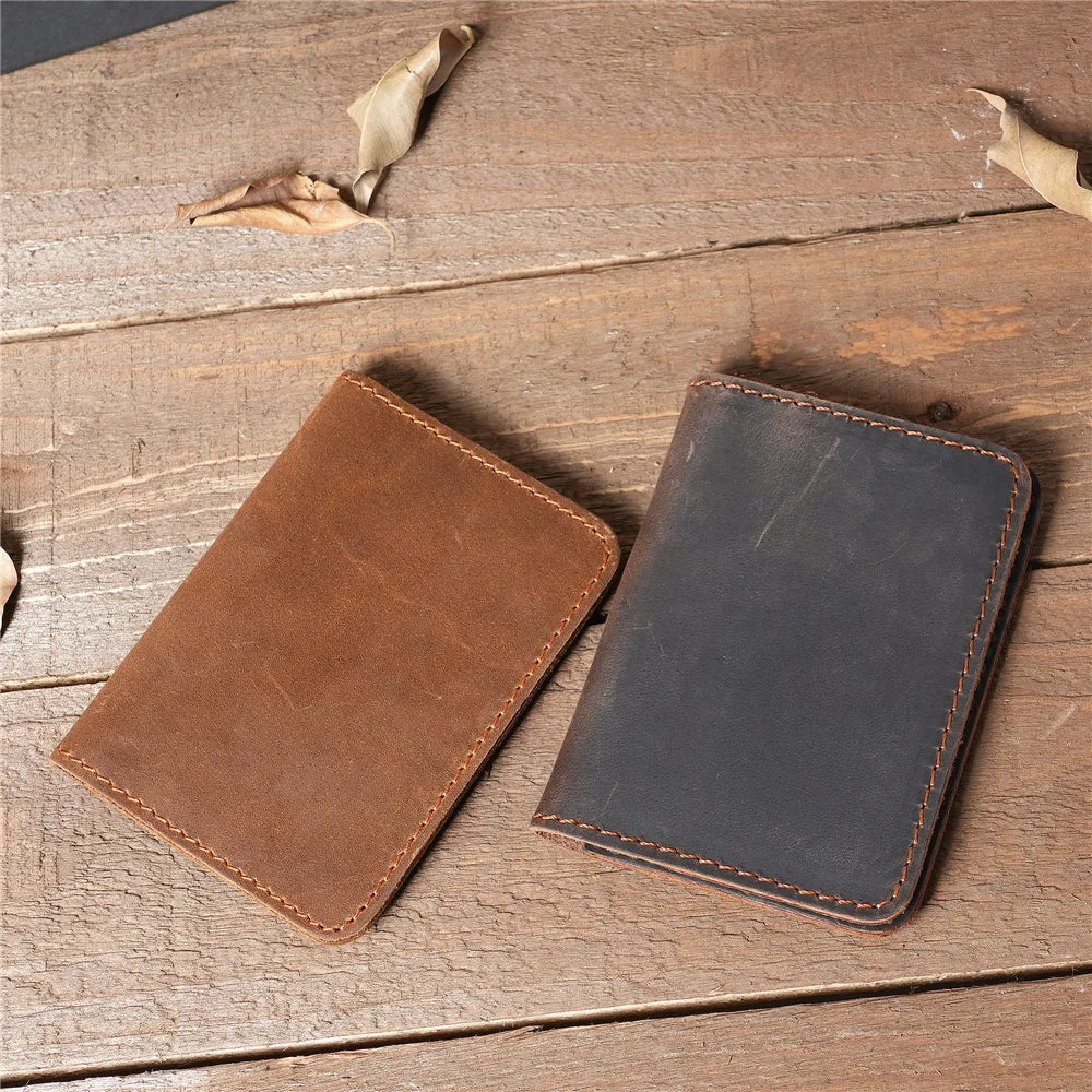 Unisex Genuine Leather Rfid Credit Card Holder Wallet for Women Vintage Small Slim Bifold Men Multi Card Holder Case Purse