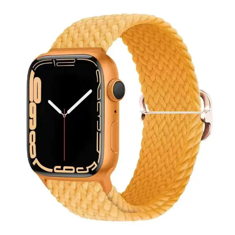 Braided Loop Strap For Apple Watch Ultra Band 49mm 44 45mm 42mm 41mm Nylon Elastic Belt Bracelet iWatch Series 9 8 7 6 5 4 SE 3