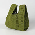 Handmade Knit Handbag Women Mini Shoulder Bag Female Casual Color Wide Stripe Plaid Tote Bag Student Cell Phone Package