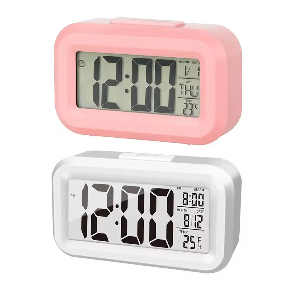 LED Digital Alarm Clock Backlight Snooze Data Time Calendar Desktop Multifunction Electronic Backlight Table Clock