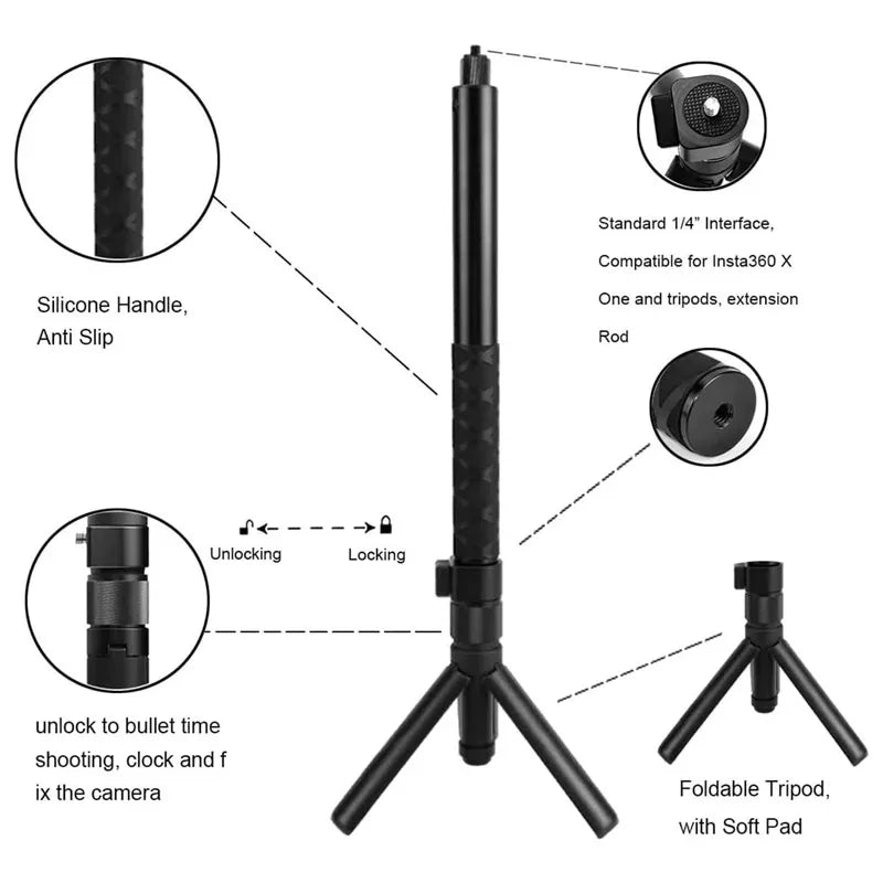 Bullet Time Bundle Handheld Tripod Selfie Stick for X5 X4 X3 X2 One RS Action Camera