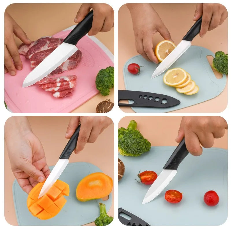 3/4/5 Inch Ceramic Knife Can Resist Oxidation Without Rust Fruit  Knife Cover Portable Baby And Toddler Food Preparation Knivse