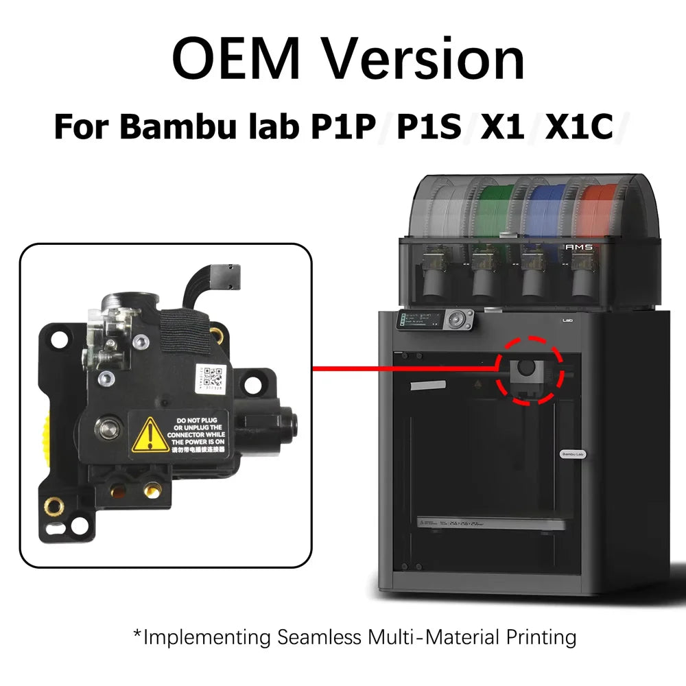 Original Hardened Steel Extruder Unit For Bambu lab P1/X1 Series Extruder For P1S P1P For Bambu lab Hotend Extruder Gear