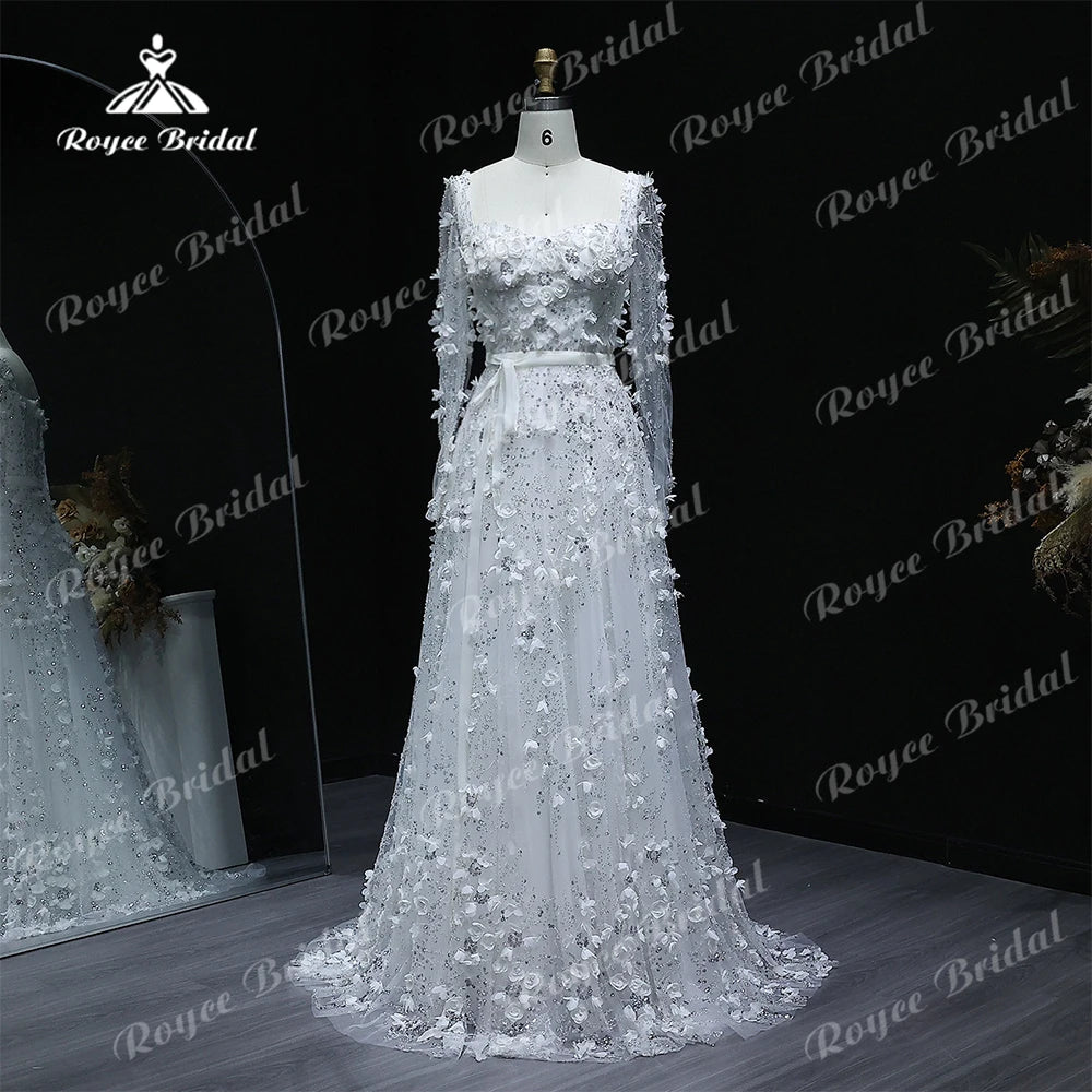 Pastrol Square Collar  A Line Prom Dress 2026 Lace Applique Floral Embellished Gown birthday فساتين سهرة Customized