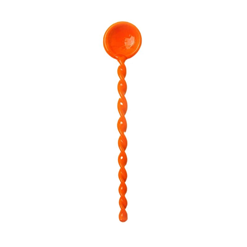 Glass Coffee Scoops With Long Handle Colorful And Cute Teaspoon Kitchen Accessories Milk Dessert Ice Cream Spoon