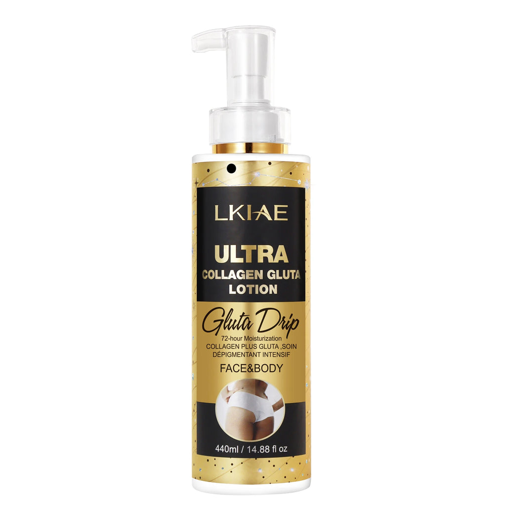 LKIAE Ultra Glutathione and Collagen Body Lotion, Whitening, Moisturizing, Anti Pigmentation, Dark Spots, Even Skin Tone, 440ml