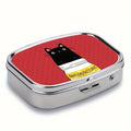 Cute Black Cat Cartoon Pill Box - Compact 2-Compartment Medicine Organizer, Portable for Travel & Purse, Unique Gift Idea