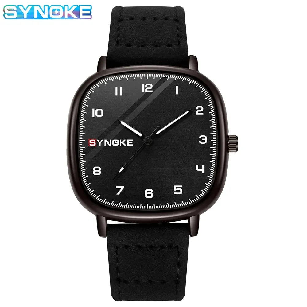 SYNOKE Men Quartz Watch Fashion Simple Business Belt Quartz Watch For Men Watch Student Wristwatch Sports Non Mechanical