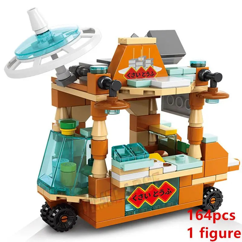 DIY Architecture Store Street View Food House Building Blocks Kit Girls Bricks Classic Movie Model Toys