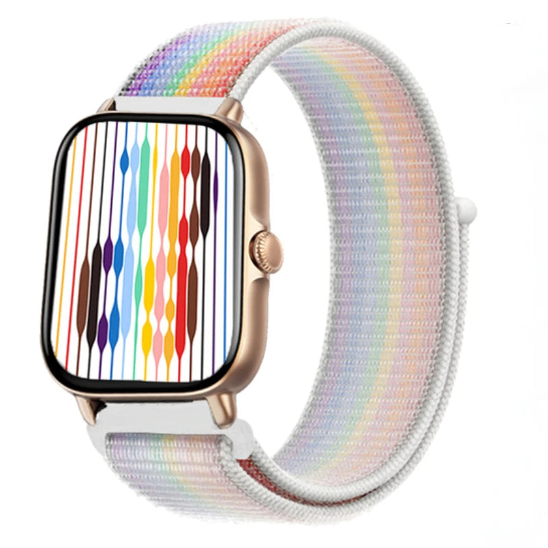 20mm 22mm Nylon Loop Strap for Amazfit GTR 47mm/GTR4 3 Pro/GTS 4 mini/3 Bracelet for Amazfit Balance 3 2/bip 5 6 Max/Stratos 2 3