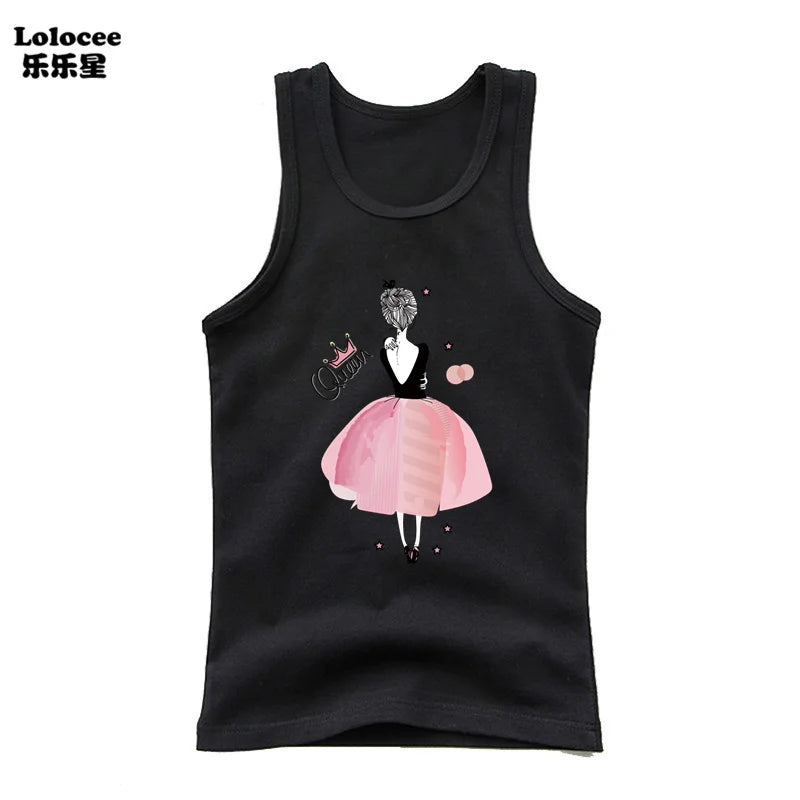 Kids Girl Cute Unicorn Singlet Summer Baby Girls Cotton Tops Toddler Clothes Children Sleeveless Cartoon T-shirts